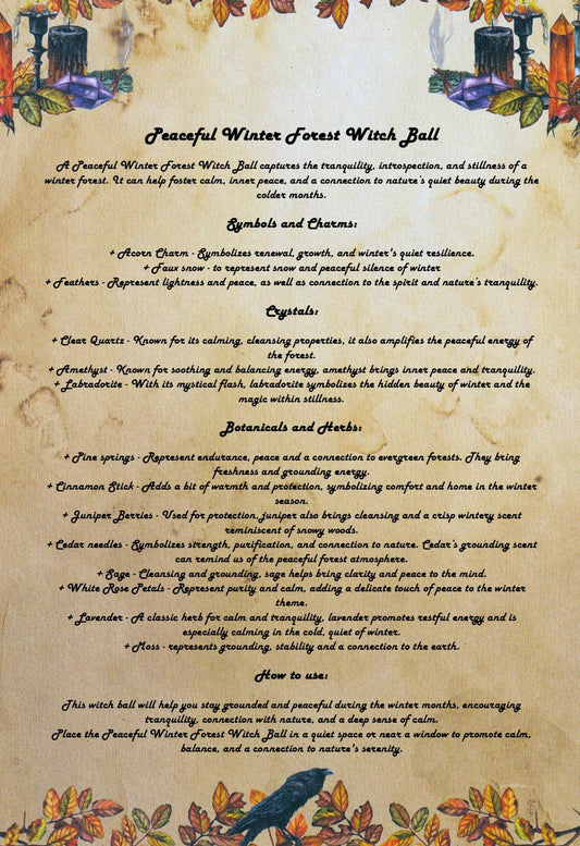 Peaceful Winter Forest Witch Ball