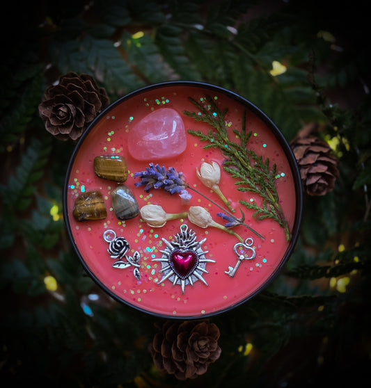 FREYA Crystal Infused and Decorated Candle