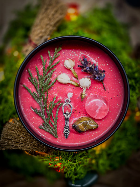 FREYA Crystal Infused and Decorated Candle