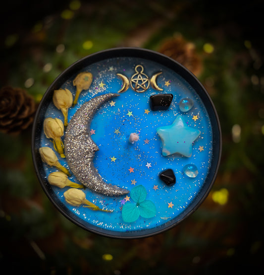 SELENE Crystal Infused and Decorated Candle