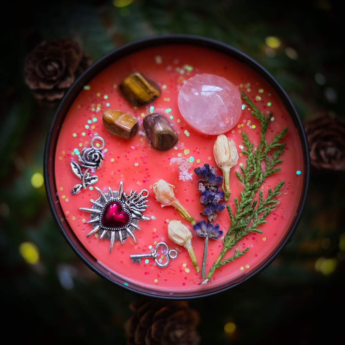 FREYA Crystal Infused and Decorated Candle