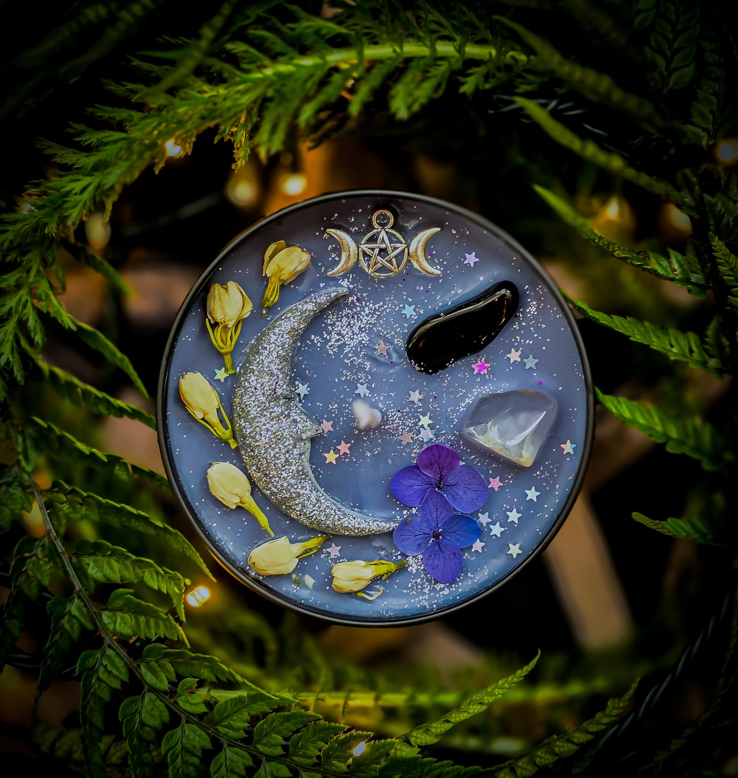 SELENE Crystal Infused and Decorated Candle