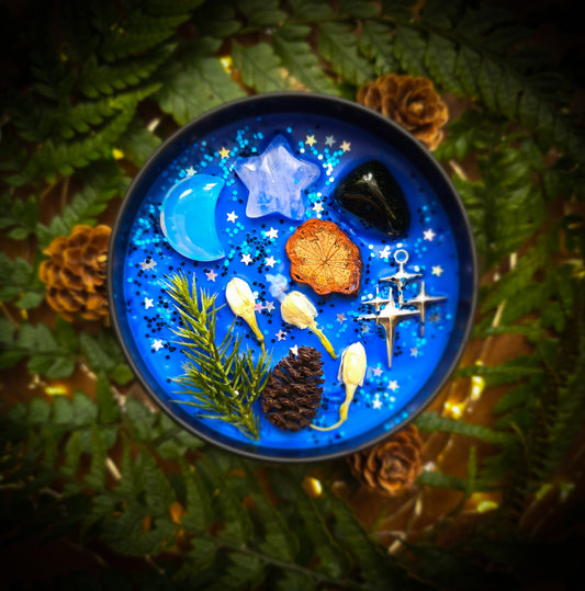 FROSTED MOONLIGHT | Crystal Infused & Decorated Scented Candle