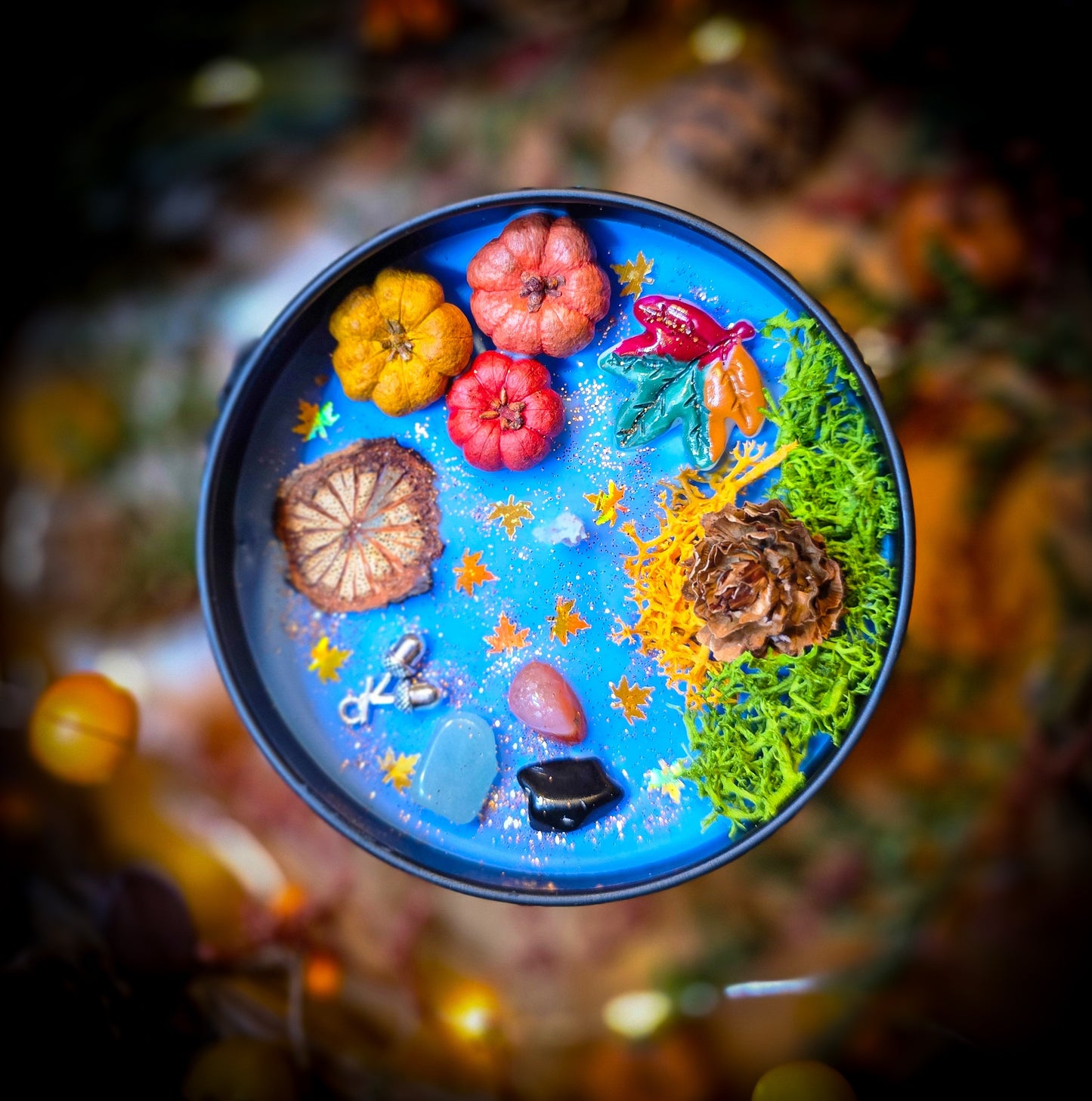 CRISP FALL NIGHT | Crystal Infused & Decorated Scented Candle