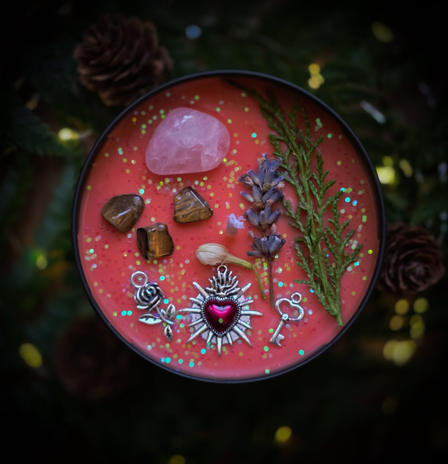 FREYA Crystal Infused and Decorated Candle