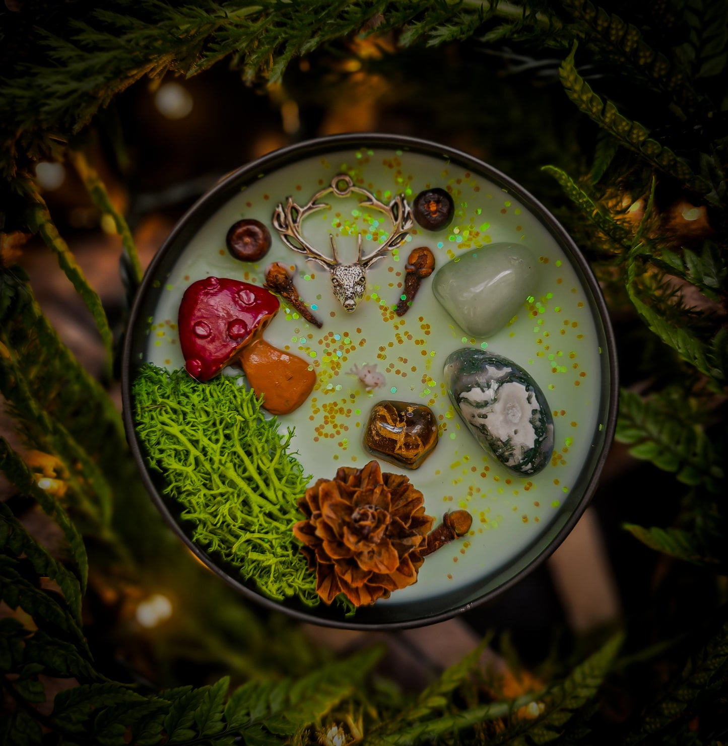 CERNUNNOS Crystal Infused and Decorated Candle