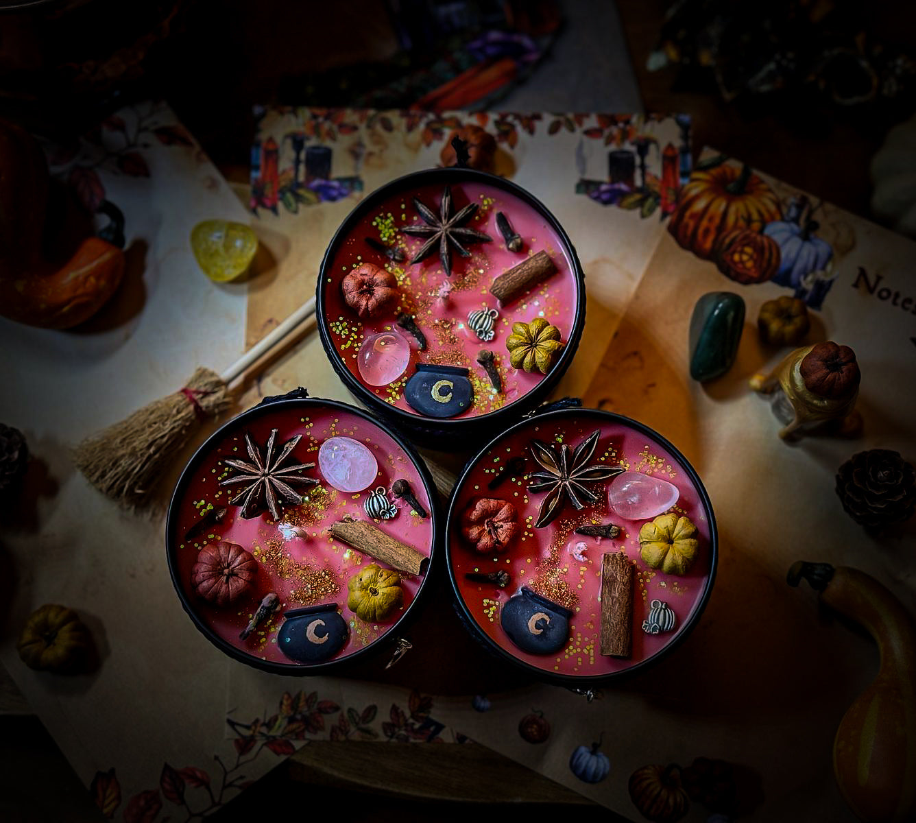 BEWITCHING BREW | Crystal Infused & Decorated Scented Candle