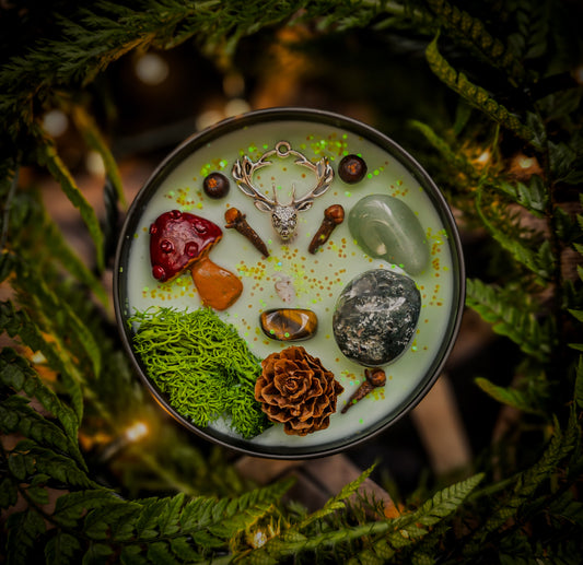 CERNUNNOS Crystal Infused and Decorated Candle