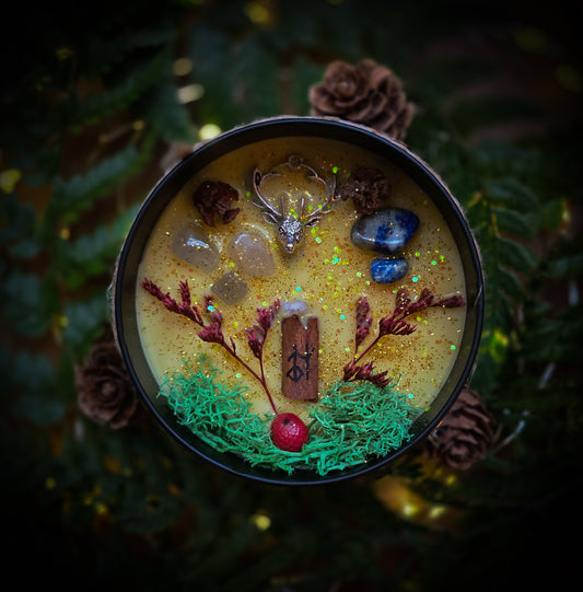 ELDER'S WISDOM | Crystal Infused & Decorated Scented Candle