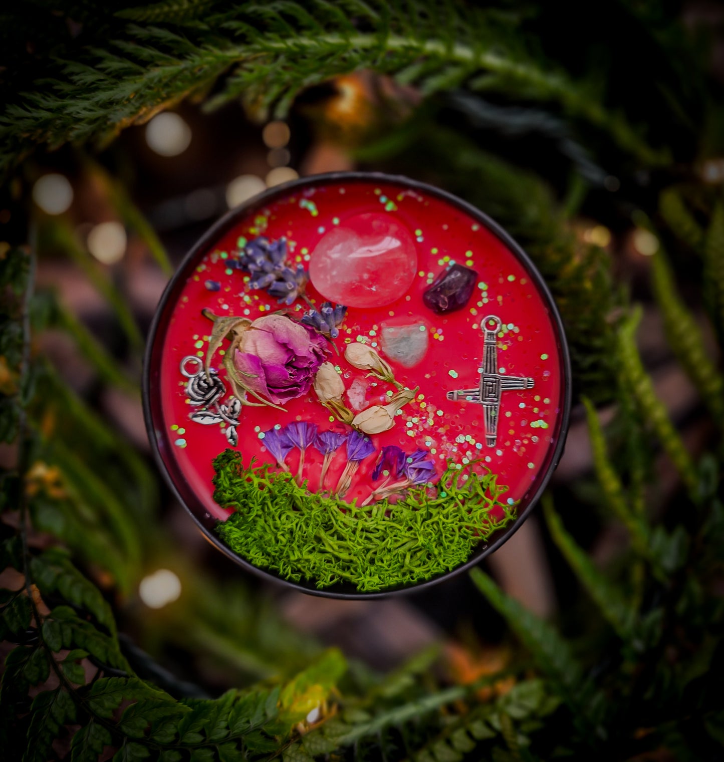 BRIGID Crystal Infused and Decorated Candle