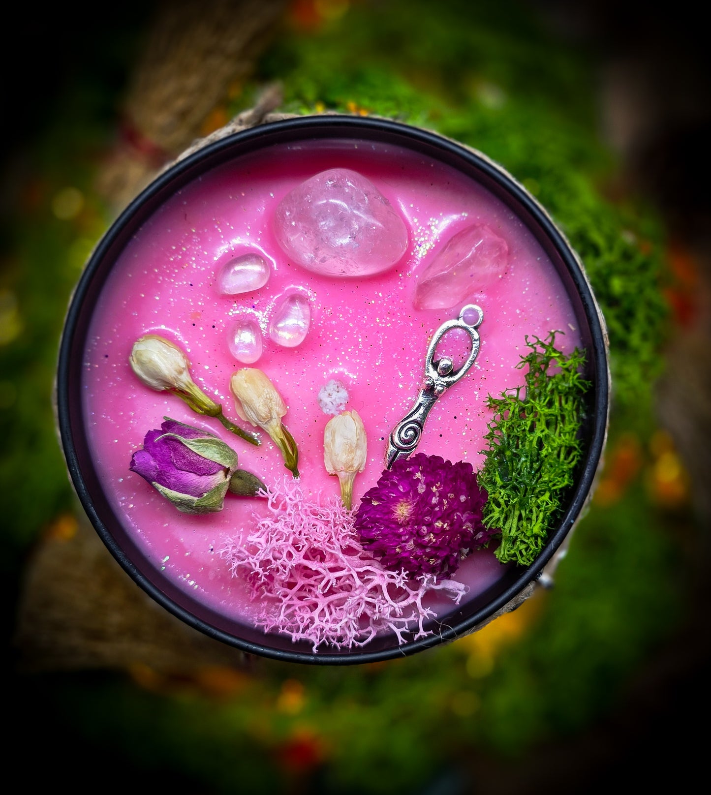 APHRODITE Crystal Infused and Decorated candle