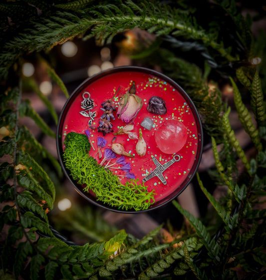 BRIGID Crystal Infused and Decorated Candle