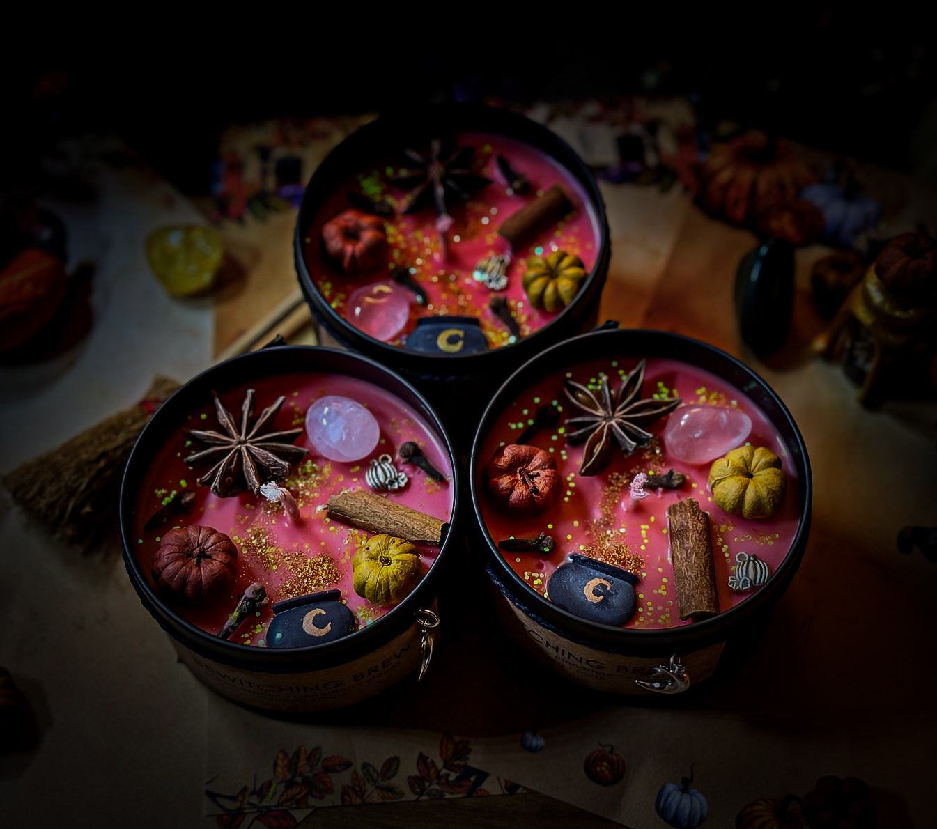 BEWITCHING BREW | Crystal Infused & Decorated Scented Candle