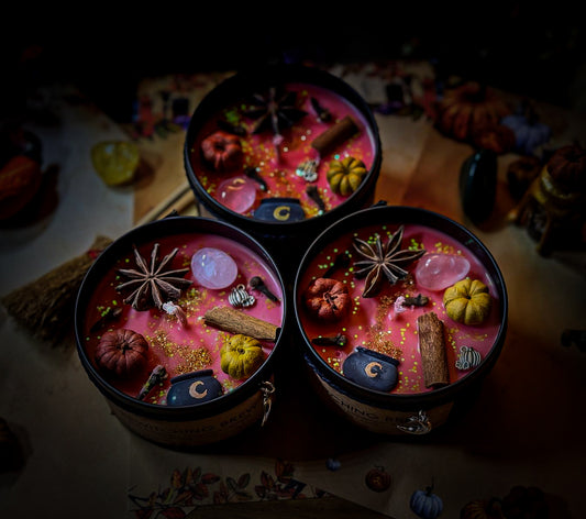 BEWITCHING BREW | Crystal Infused & Decorated Scented Candle