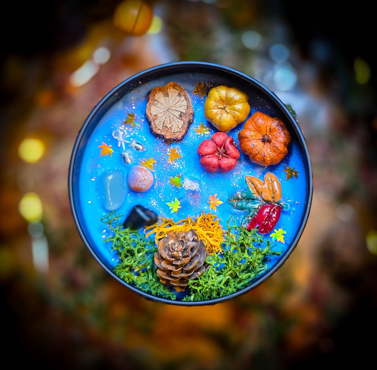 CRISP FALL NIGHT | Crystal Infused & Decorated Scented Candle