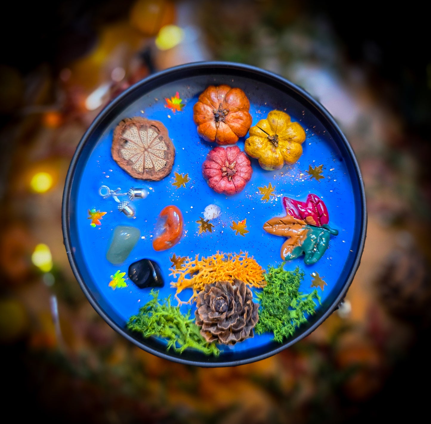 CRISP FALL NIGHT | Crystal Infused & Decorated Scented Candle