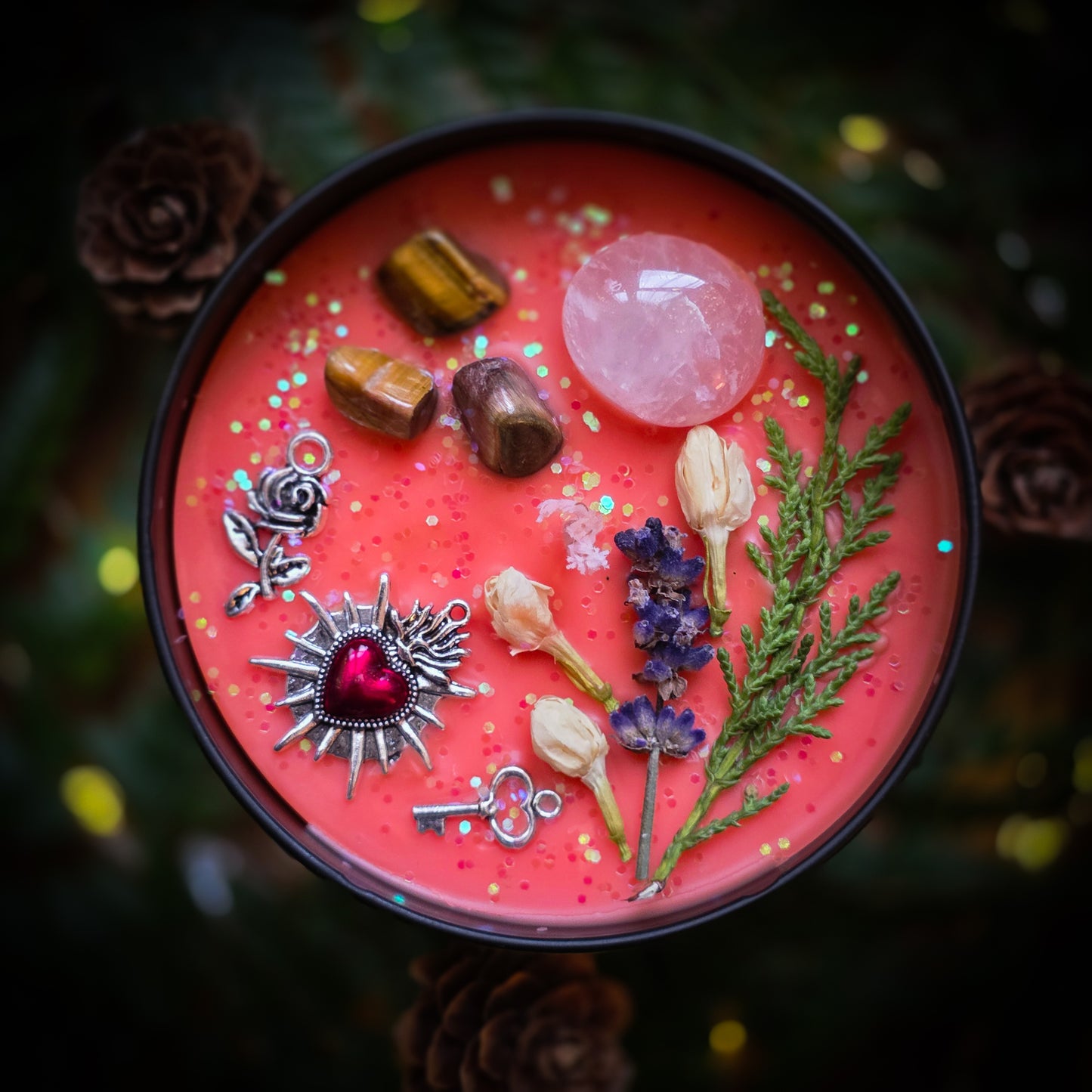FREYA Crystal Infused and Decorated Candle