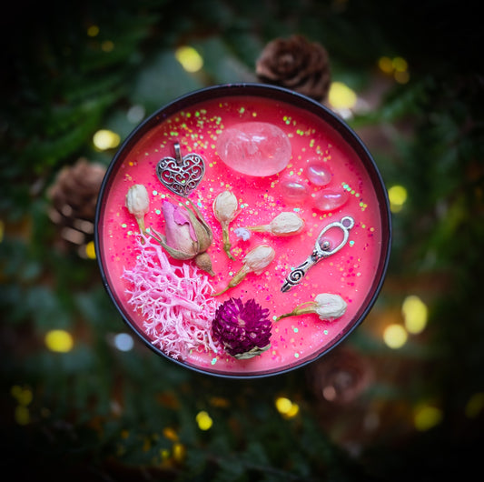 APHRODITE Crystal Infused and Decorated candle